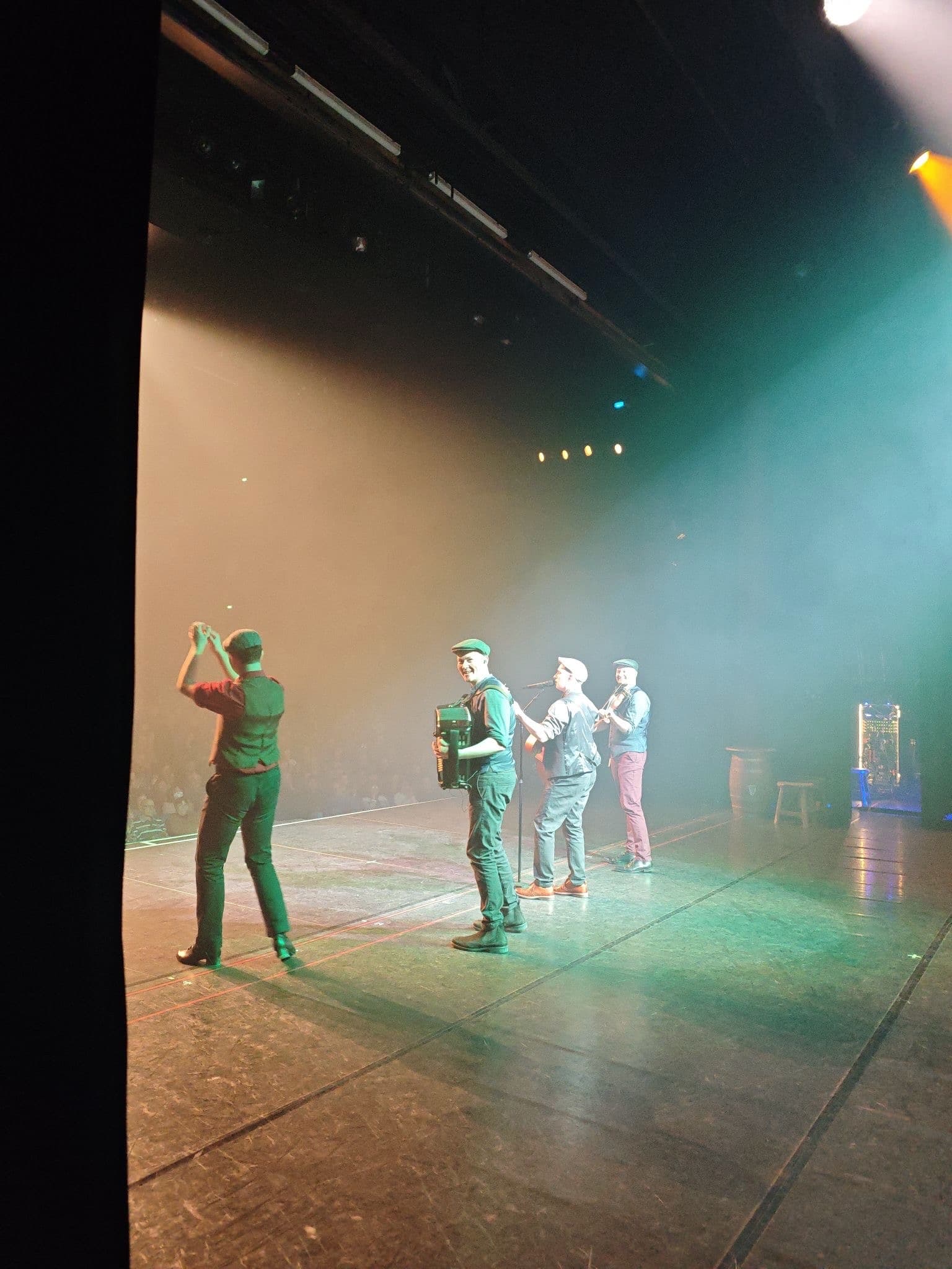 Calum McGregor onstage with Irish Celtic in France