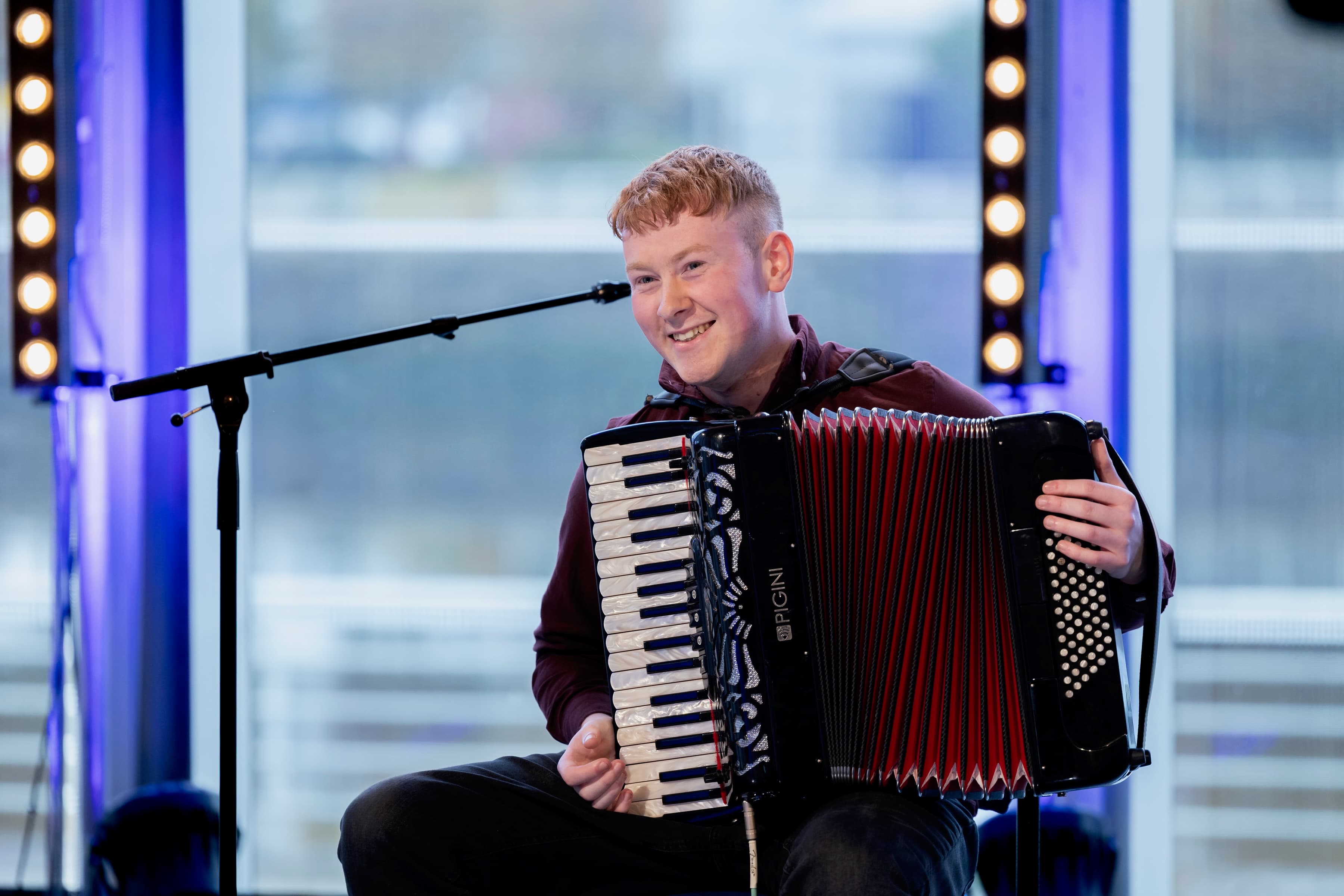 Calum McGregor performing in the semi-final of BBC Radio Scotland Young Traditional Musician of the Year 2026