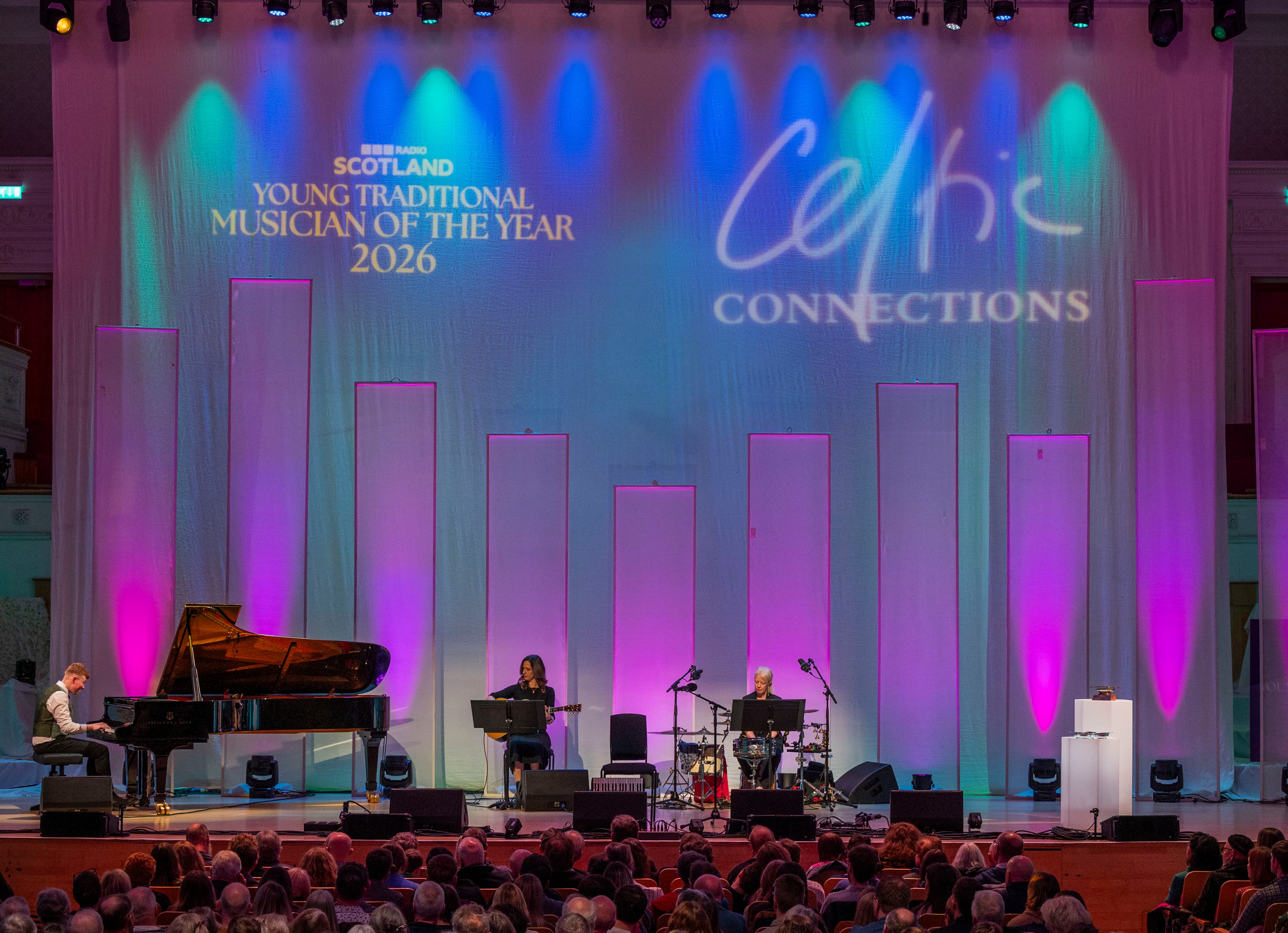 Calum McGregor performing at the piano
