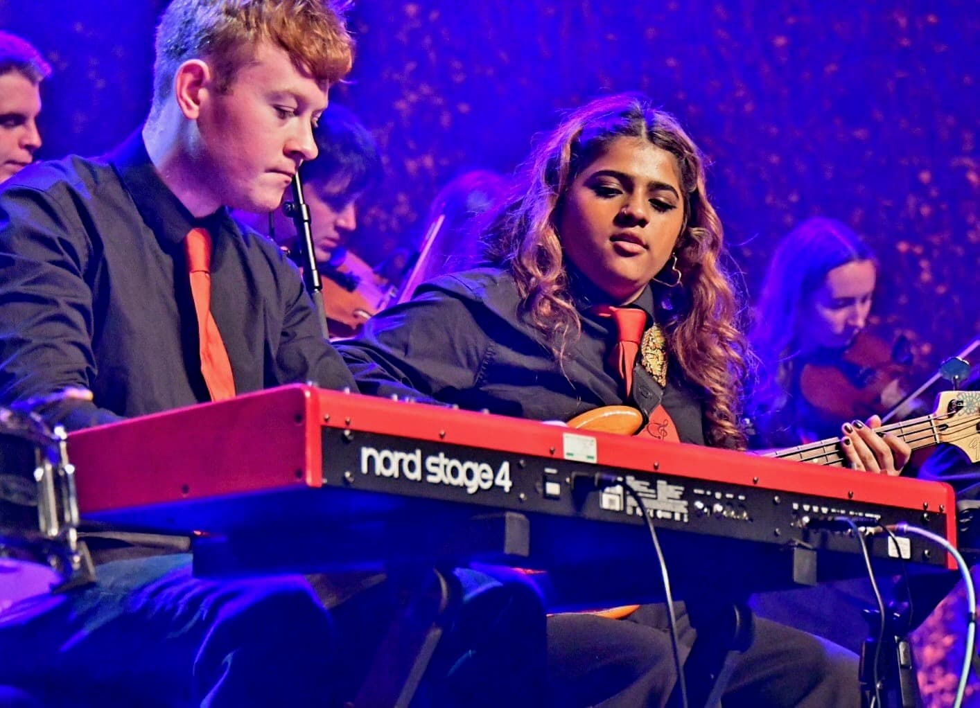 Calum McGregor onstage with St Roch's Big Band at Glasgow Royal Concert Hall